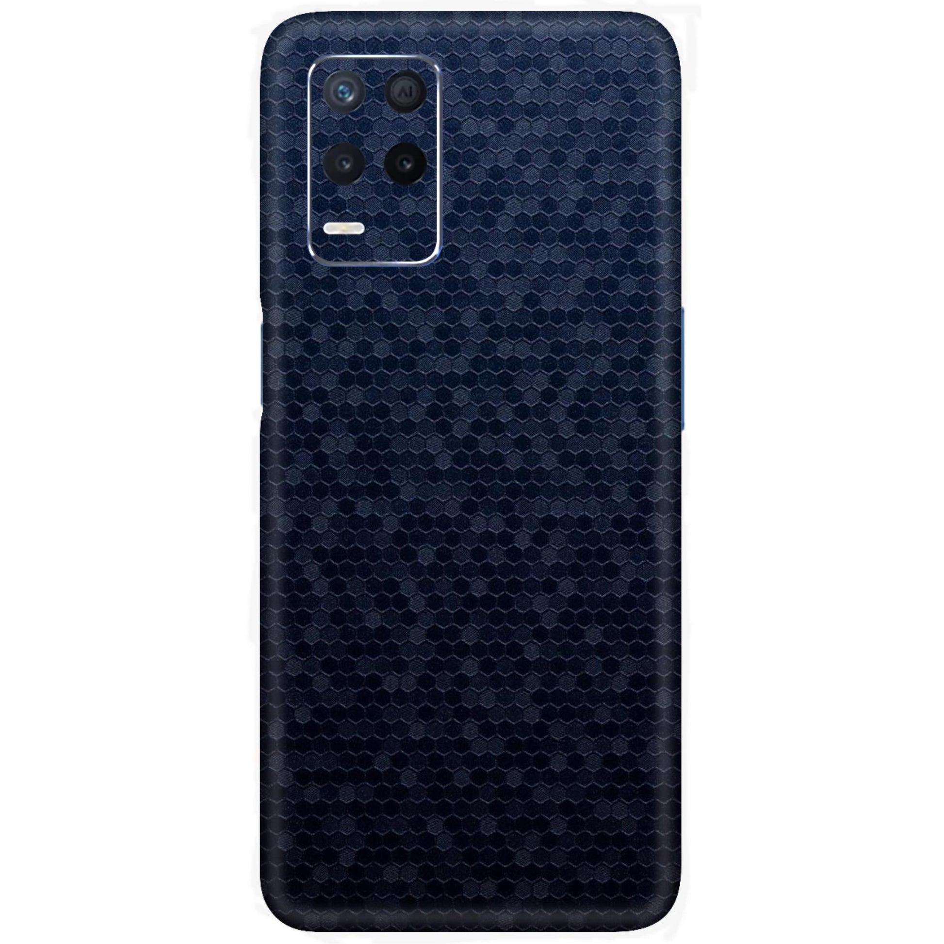 Premium Blue Honeycomb Texture Mobile Skin – Durable & Stylish Protection by Oracle