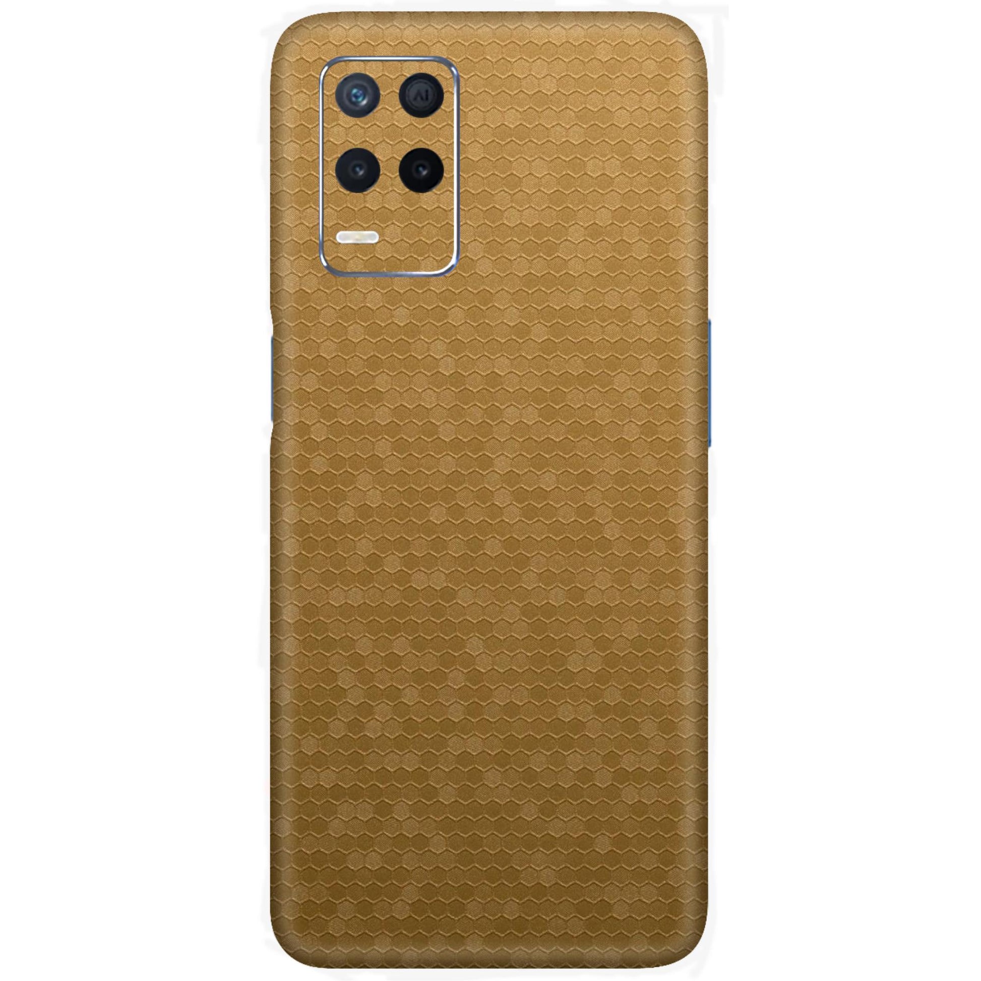 Premium Gold Honeycomb Texture Mobile Skin – Durable & Stylish Protection by Oracle