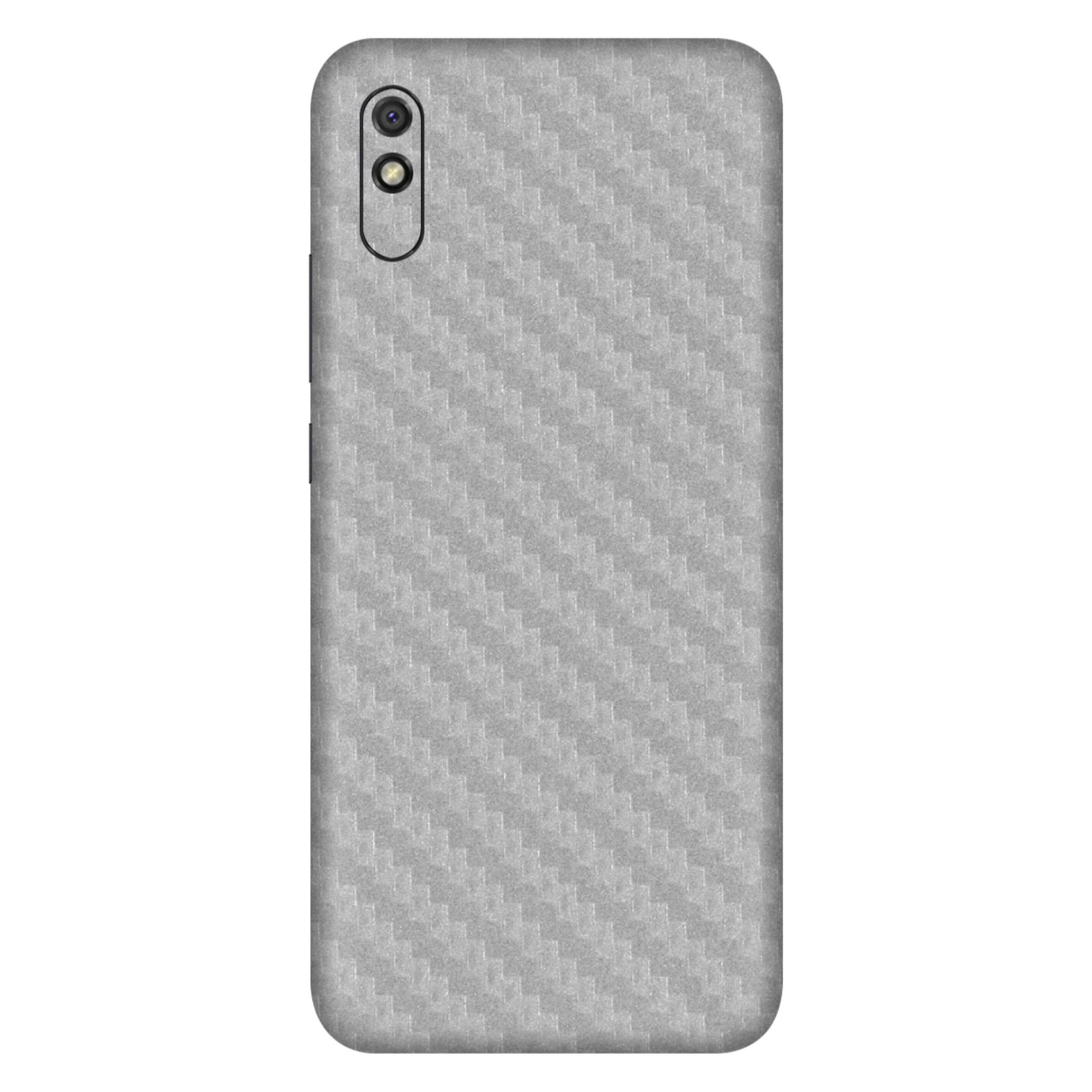 Silver Carbon Fiber Textured Mobile Skin - Sleek &amp; Durable Protection