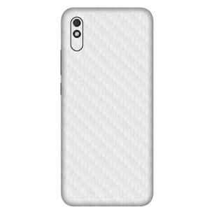 White Carbon Fiber Textured Mobile Skin - Sleek & Durable Protection