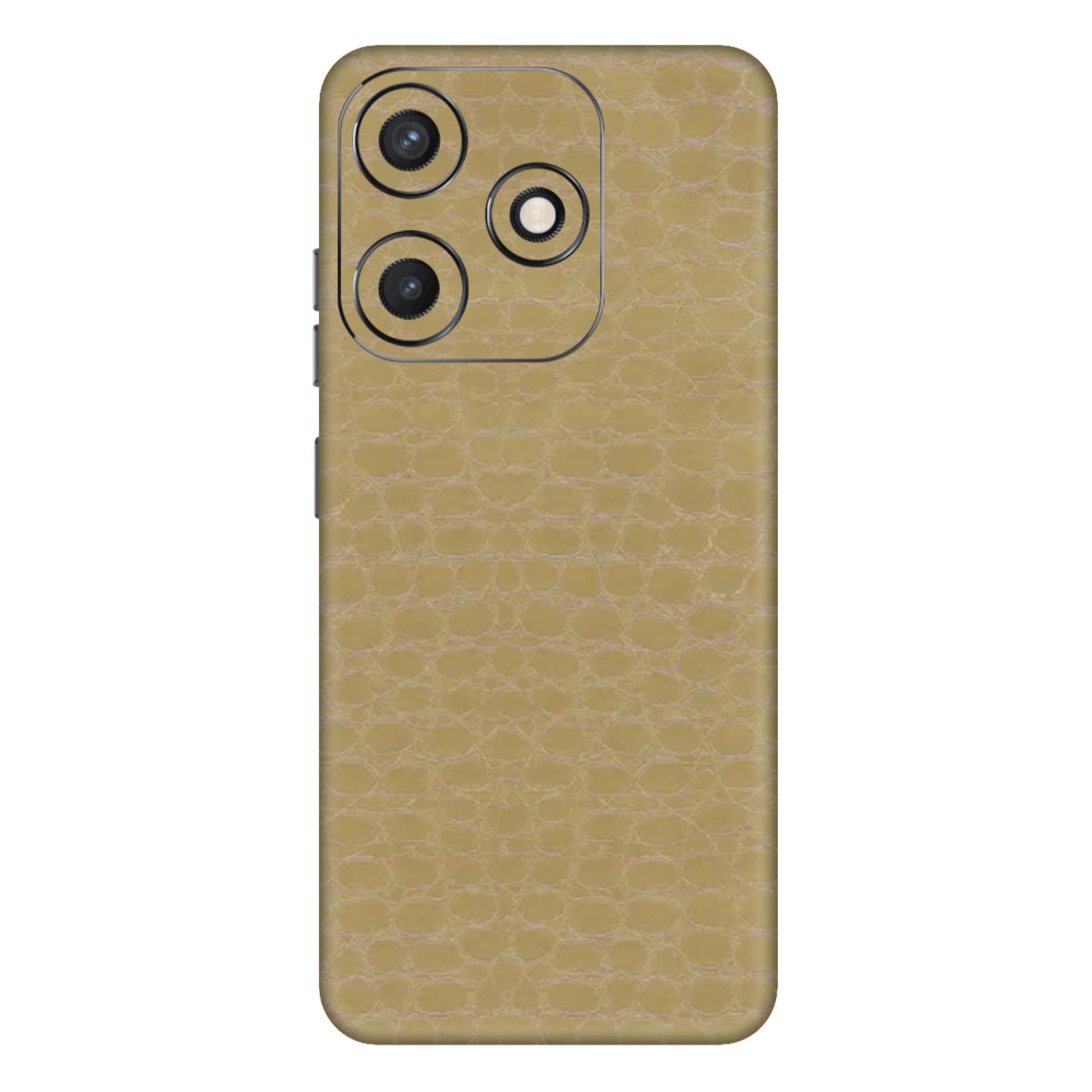 Crocodile Leather Gold Glossy Mobile Skin - Elegant & Durable Protection