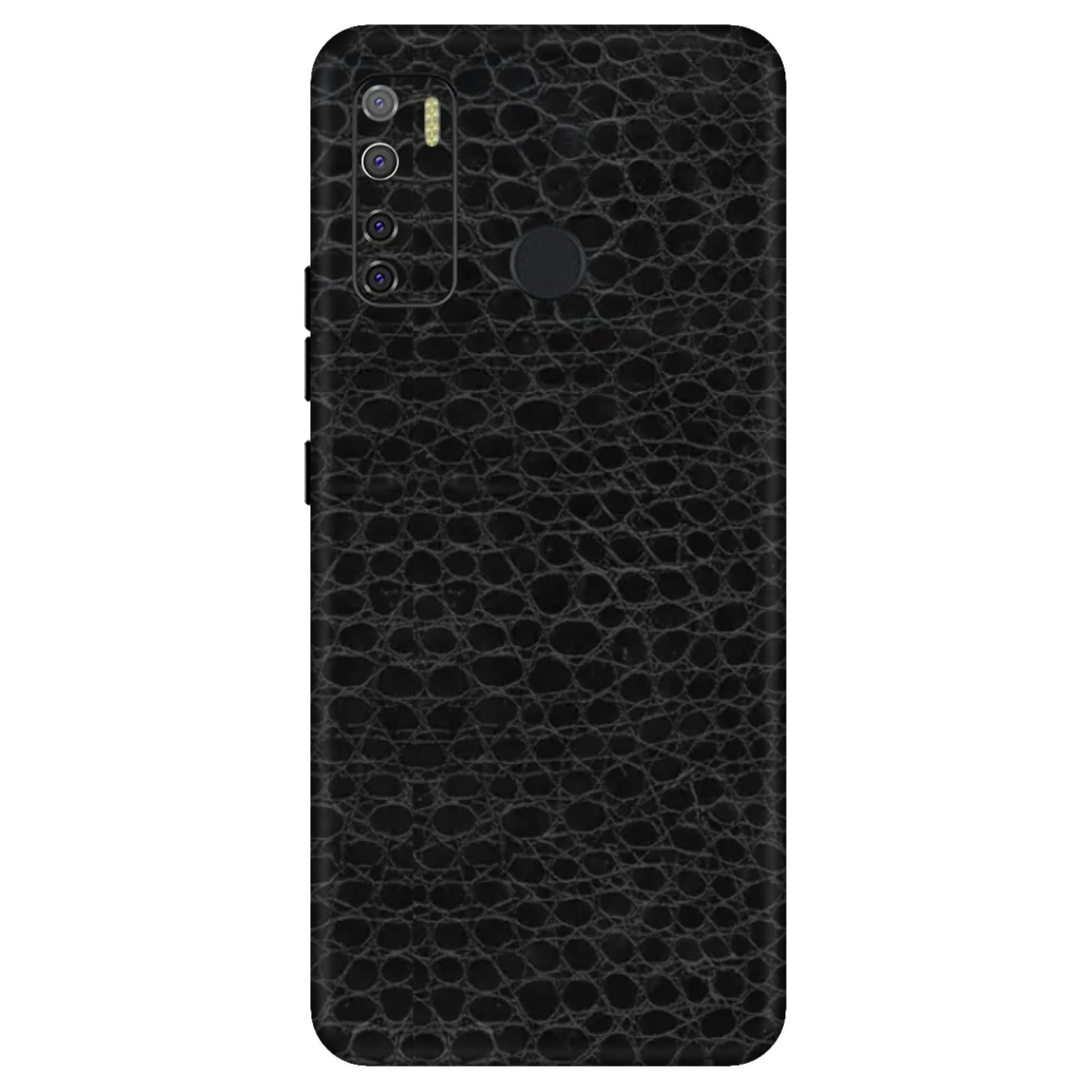 Crocodile Leather Black Glossy Mobile Skin - Sleek & Premium Protection