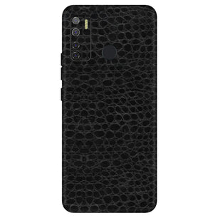 Crocodile Leather Black Glossy Mobile Skin - Sleek & Premium Protection
