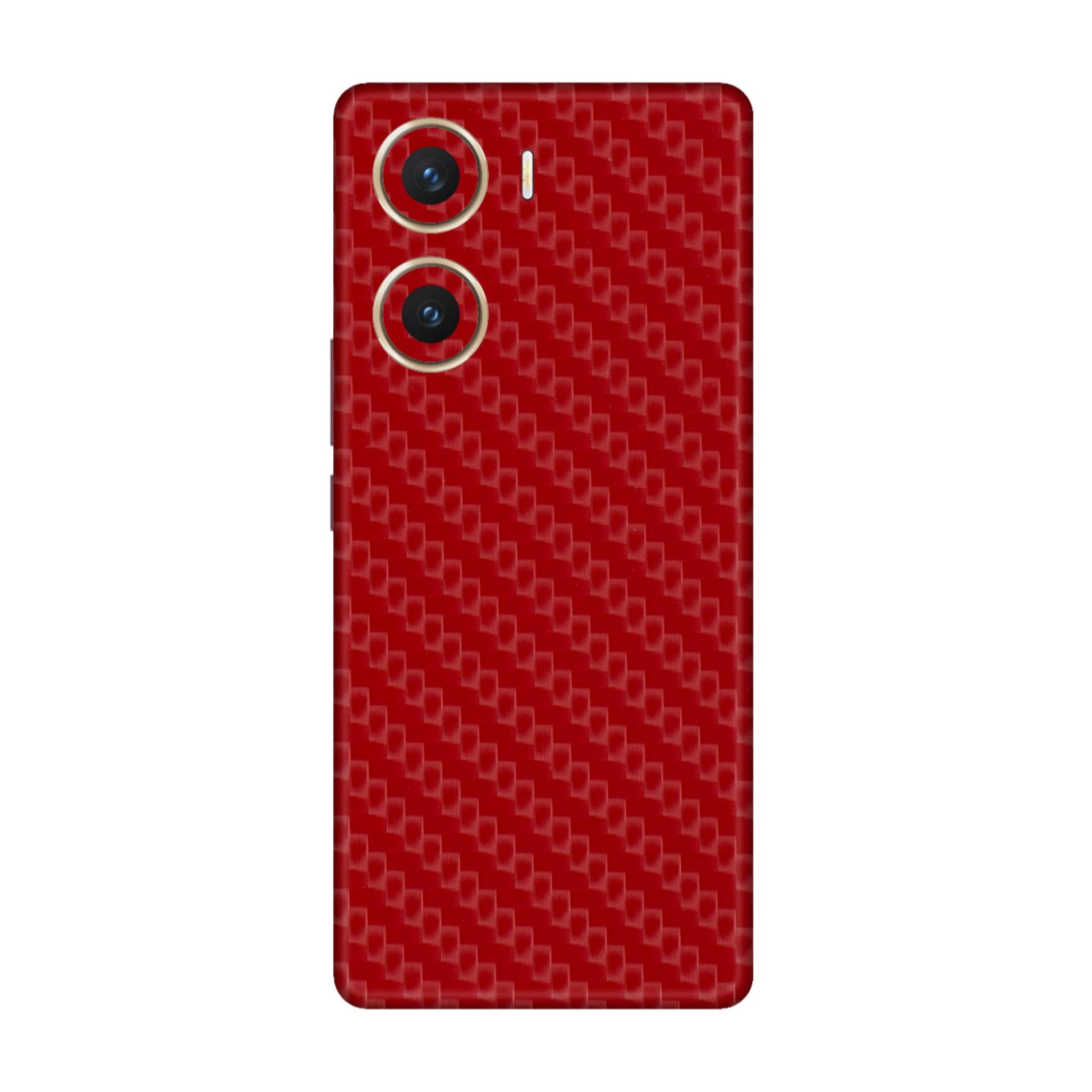 Red Carbon Fiber Textured Mobile Skin - Sleek &amp; Durable Protection