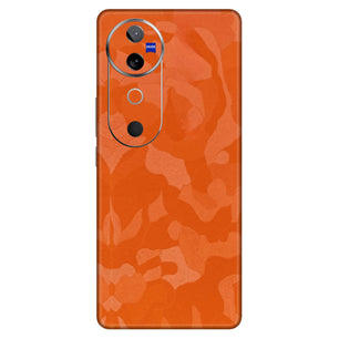 Orange Camouflage Textured Mobile Skin - Vibrant & Rugged Protection