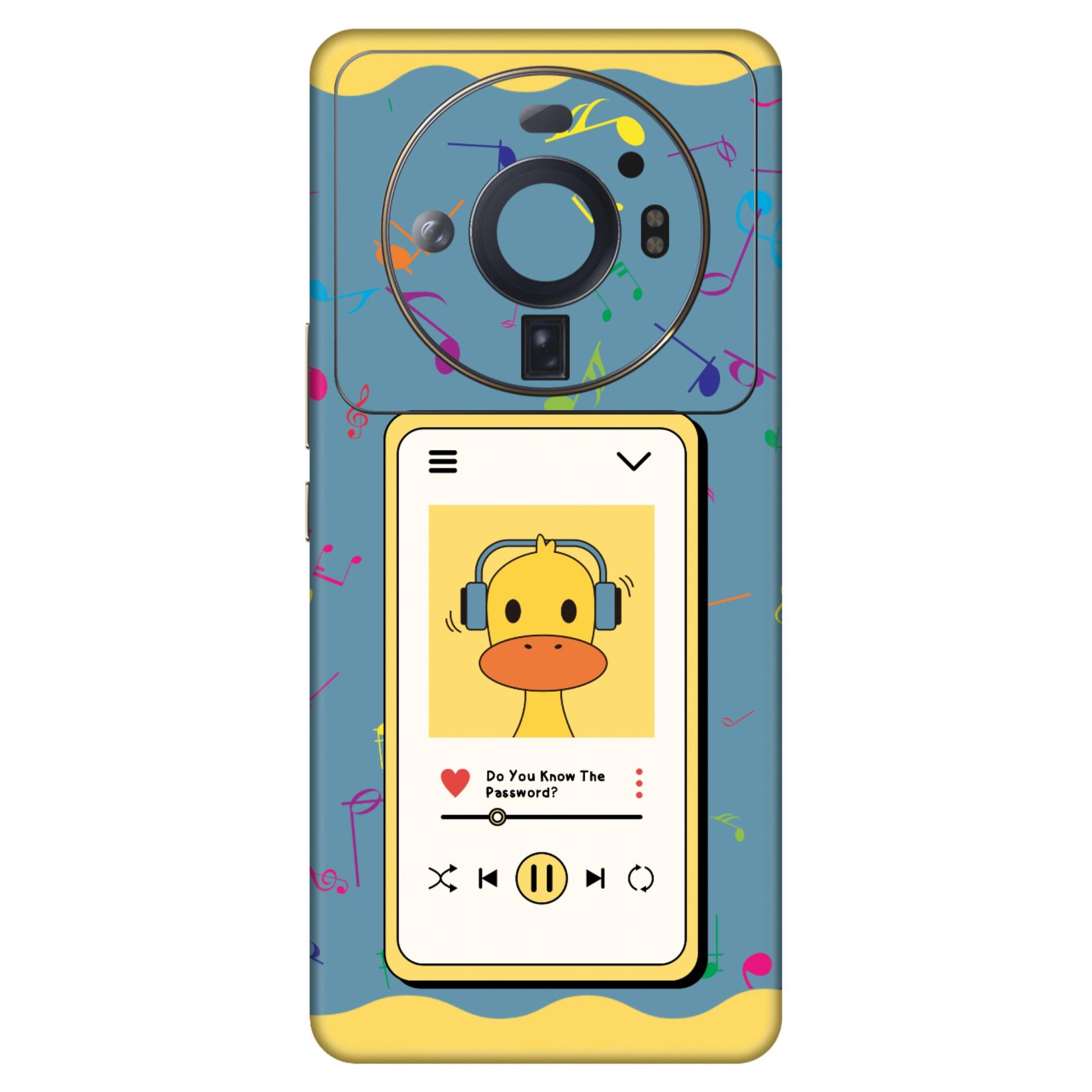 Cartoon Duck Music Player Mobile Skin – Fun and Playful Cartoon Design