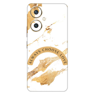 Always Choose Love Art Mobile Skin – White & Gold Marble Design with Premium Protection