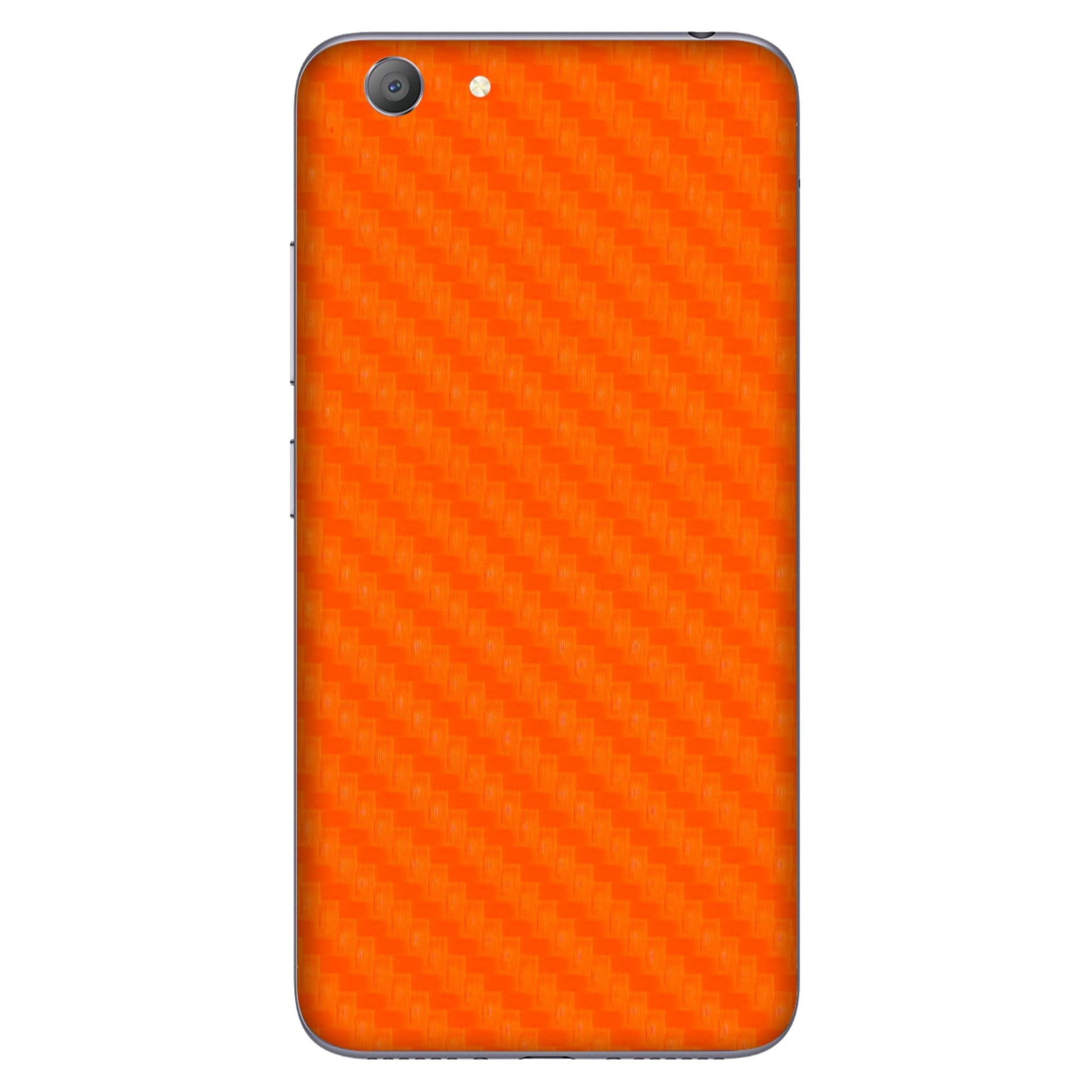 Orange Carbon Fiber Textured Mobile Skin - Bold & Durable Protection