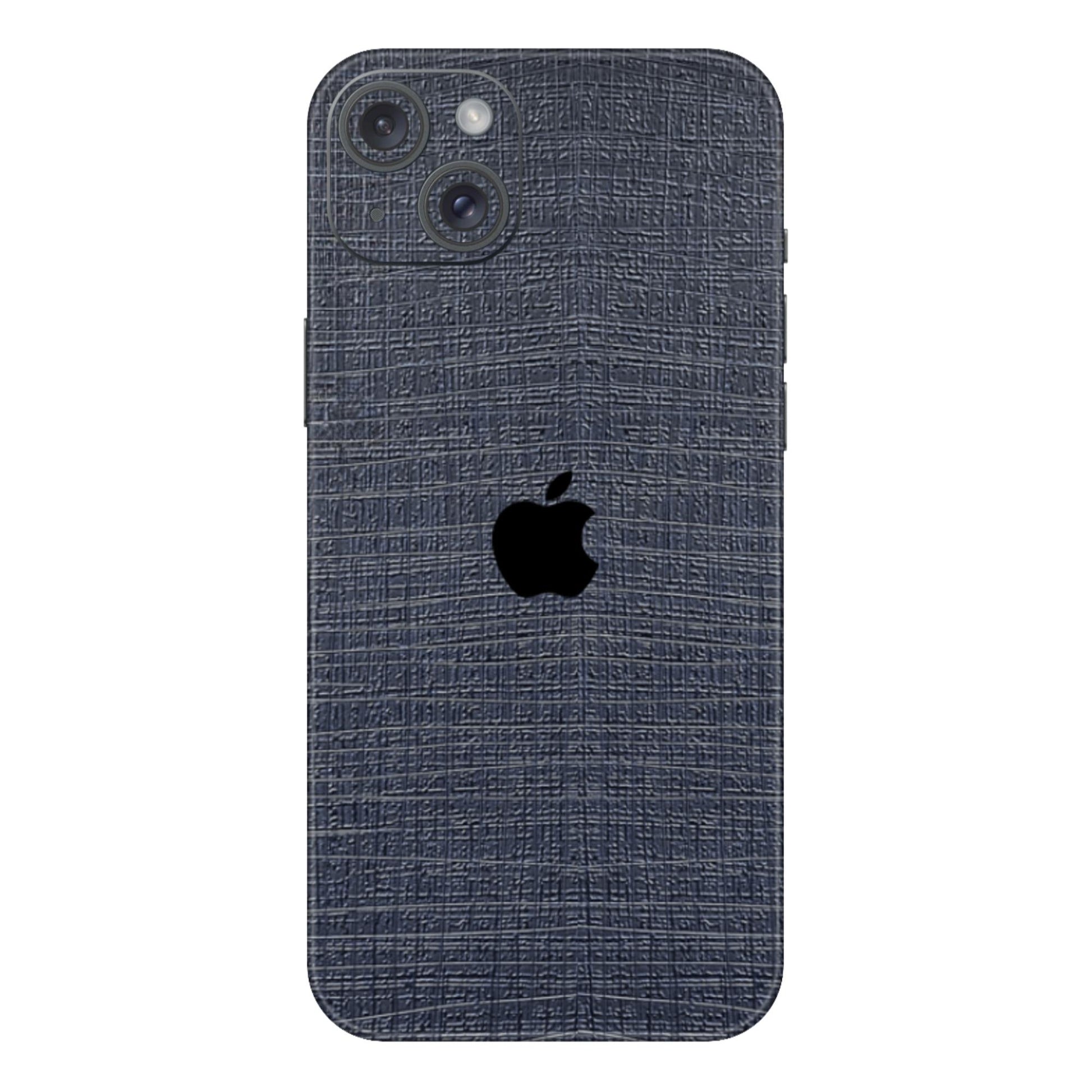 Blue Fabric Textured Mobile Skin - Stylish &amp; Durable Fabric Feel