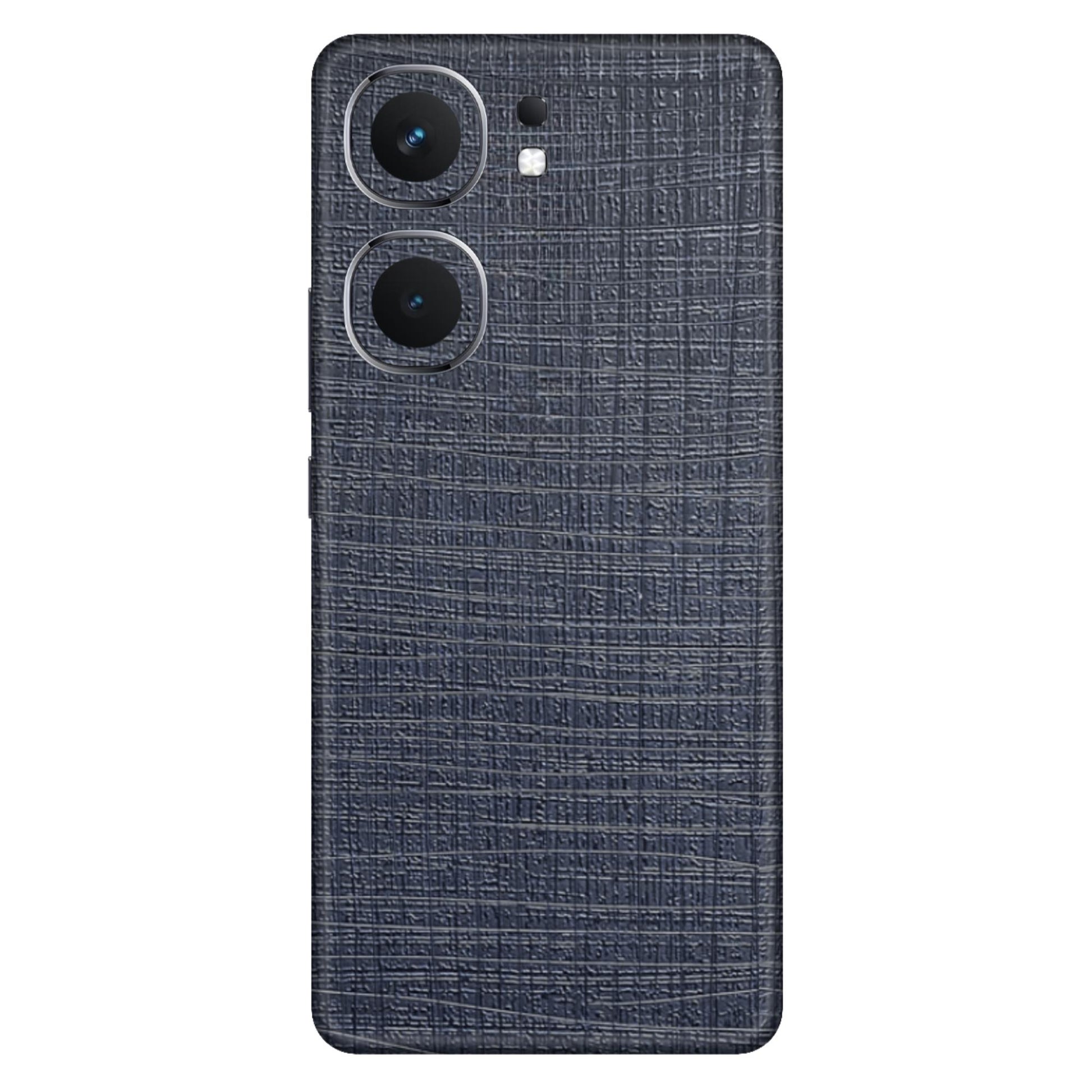 Blue Fabric Textured Mobile Skin - Stylish &amp; Durable Fabric Feel