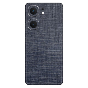 Blue Fabric Textured Mobile Skin - Stylish & Durable Fabric Feel